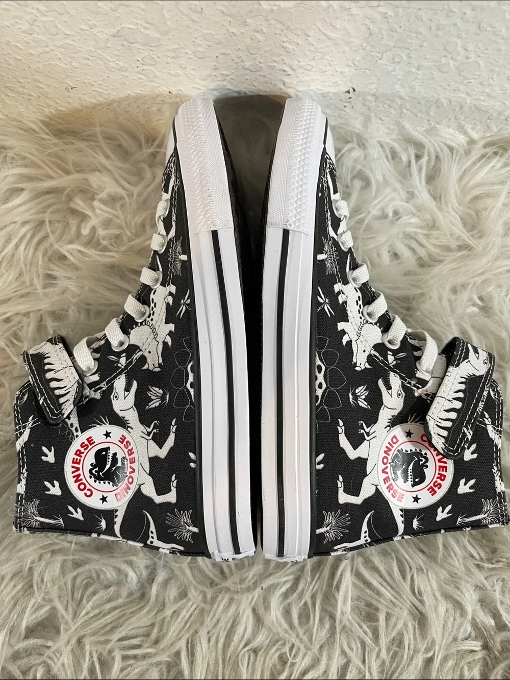 Converse Chuck Taylor All Star EasyOn High PS 'Dino Party' Slip On Size 3 NEW - Picture 10 of 15